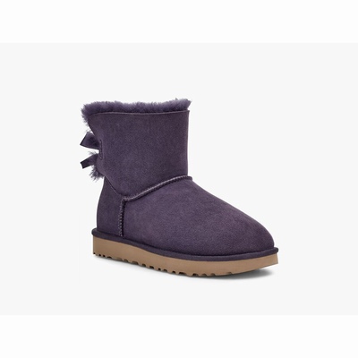 Botas UGG Mini Bailey Bow II Mulher Roxo Escuro | PT-MDJWH